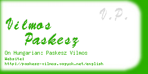 vilmos paskesz business card